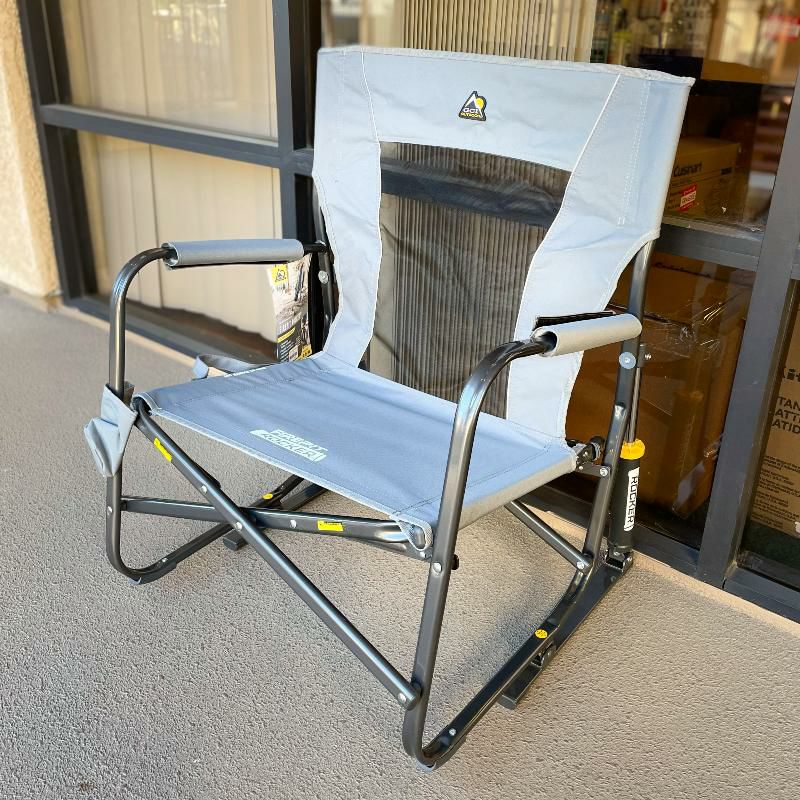 折りたたみロッキングチェアロータイプドリンクホルダー付低いイスアウトドアキャンプフェスビーチGCIOutdoorFirePitRockerPortableFoldingLowRockingChair