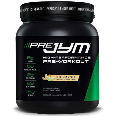 プレジム プレワークアウト パウダー メロン味 30回分 780g サプリ トレーニング 筋トレ<br> Pre JYM Pre Workout Powder - BCAAs, Creatine HCI, Citrulline Malate, Beta-Alanine, Betaine, and More | JYM Supplement Science | Refreshing Melon Flavor, 30 Servings