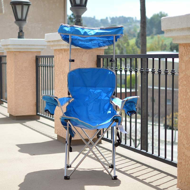日傘付折り畳み椅子日焼け対策ビーチチェア野外フェス運動会キャンプに最適QuikShadeAdjustableCanopyFoldingCampChair【smtb-】