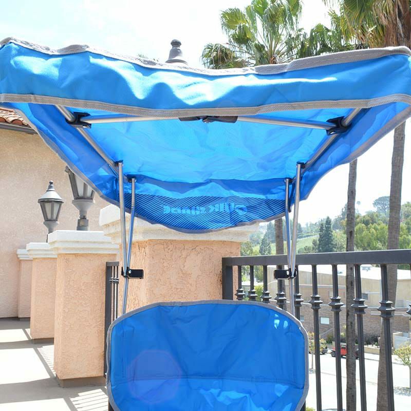 日傘付折り畳み椅子日焼け対策ビーチチェア野外フェス運動会キャンプに最適QuikShadeAdjustableCanopyFoldingCampChair【smtb-】
