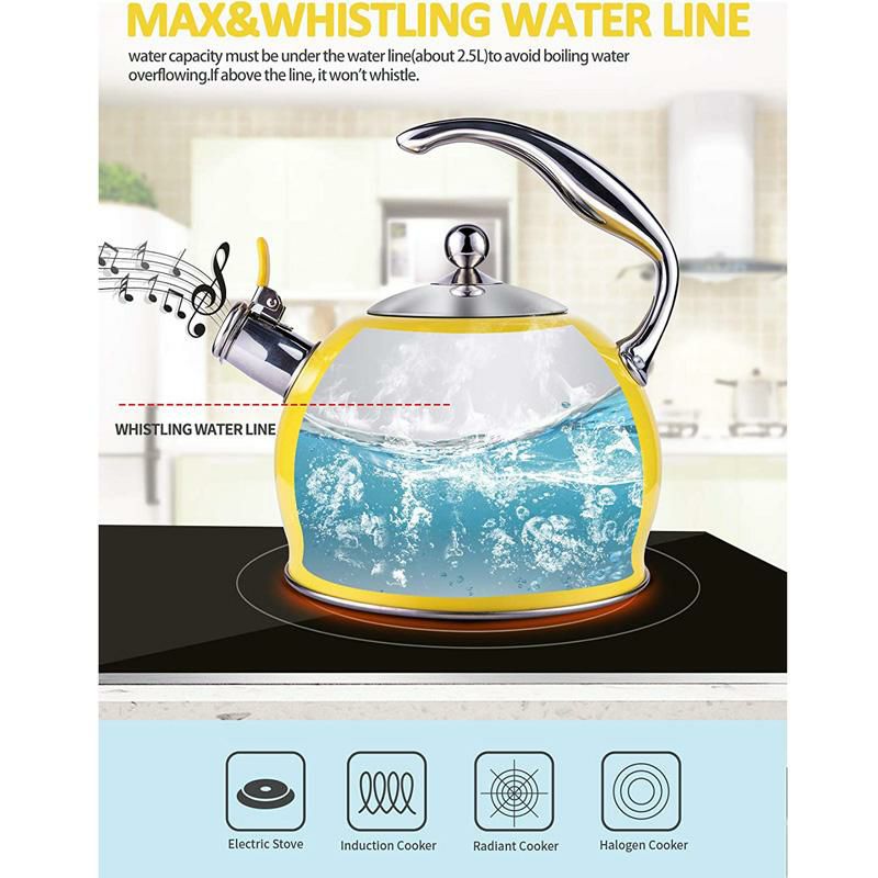 笛吹ケトルやかん3LステンレスIH対応TeaKettleBest3QuartinductionModernStainlessSteelSurgicalWhistlingTeapot-TeaPotForStoveTop