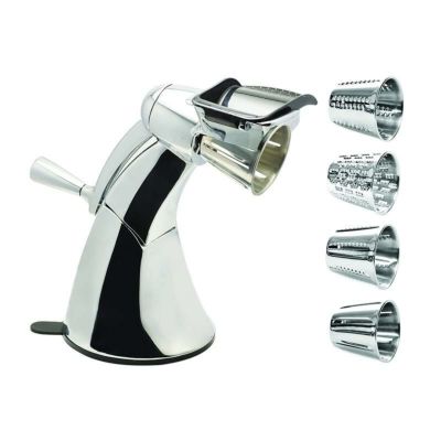 手動 キッチン シュレッダー ステンレス スライサー おろし金 野菜 チーズ 360 Cookware Kitchen Cutter for Vegetable Grating, Slicing, Fine Shredding, Waffle Cut and Cheese Grating. Counter Top Suction. Ea