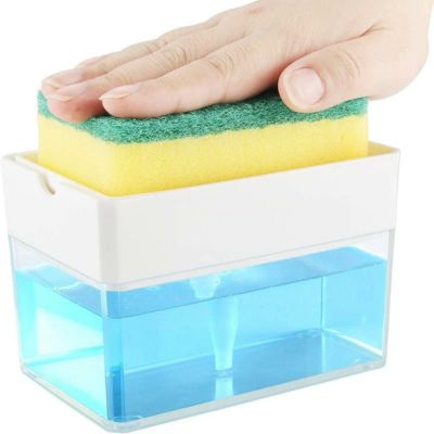 スポンジ用ソープディスペンサー380mlスポンジ置きホルダーキッチンSoapDispenserforKitchen+SpongeHolder2-in-1-InnovativeDesigned