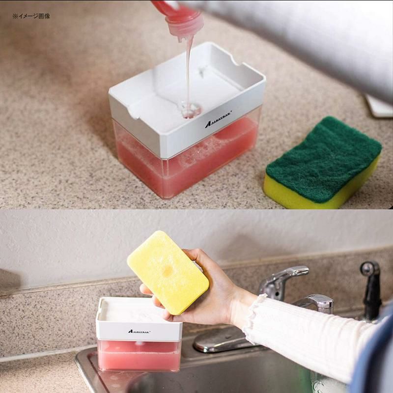 スポンジ用ソープディスペンサー380mlスポンジ置きホルダーキッチンSoapDispenserforKitchen+SpongeHolder2-in-1-InnovativeDesigned