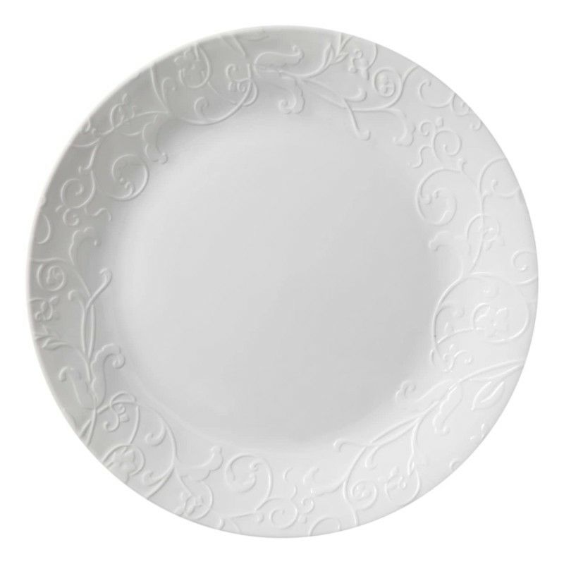 コレールエンボスベラファエンツァディナーウェアホワイト4人用16点セットCorelleEmbossedBellaFaenza16-PieceDinnerwareSet,Servicefor4,White