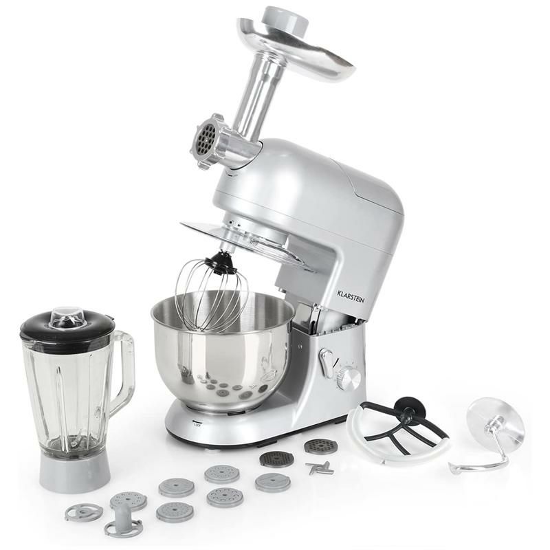 スタンドミキサーグラインダーブレンダーアタッチメント付LuciaArgentea,MultifunctionStandMixer,650W,5.3qt,6Speed,Silver家電