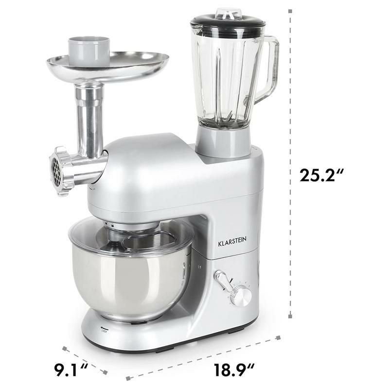 スタンドミキサーグラインダーブレンダーアタッチメント付LuciaArgentea,MultifunctionStandMixer,650W,5.3qt,6Speed,Silver家電