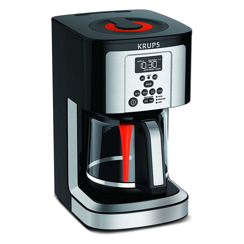 コーヒーメーカー14カップ温度調節タイマー付ガラスカラフェクラップスKRUPSEC324050SavoyProgrammableCoffeeMaker14Cup家電