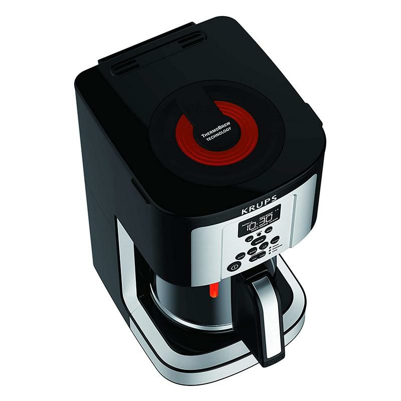 コーヒーメーカー14カップ温度調節タイマー付ガラスカラフェクラップスKRUPSEC324050SavoyProgrammableCoffeeMaker14Cup家電