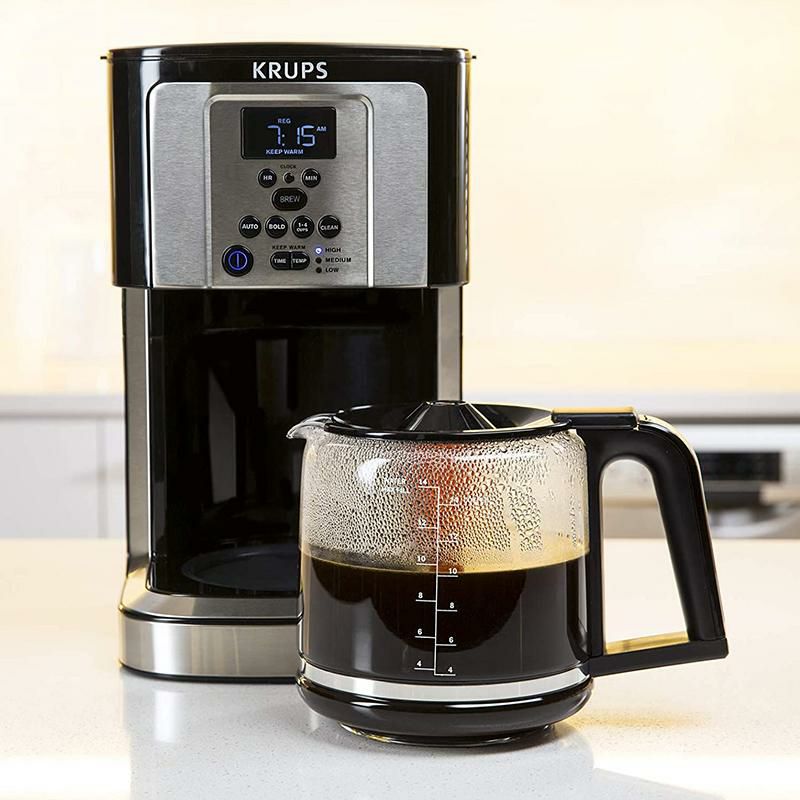 コーヒーメーカー14カップ温度調節タイマー付ガラスカラフェクラップスKRUPSEC324050SavoyProgrammableCoffeeMaker14Cup家電