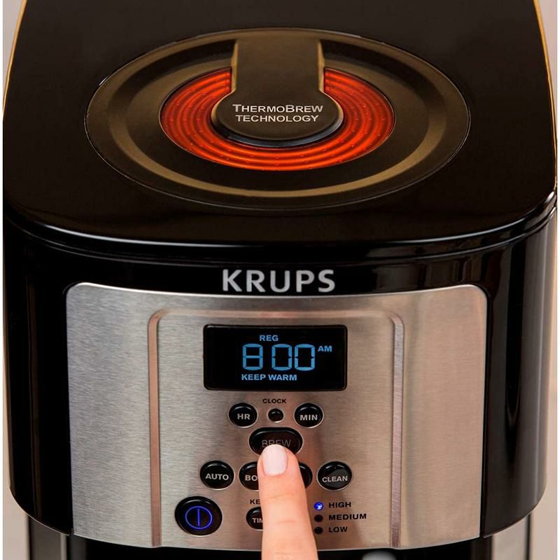 コーヒーメーカー14カップ温度調節タイマー付ガラスカラフェクラップスKRUPSEC324050SavoyProgrammableCoffeeMaker14Cup家電