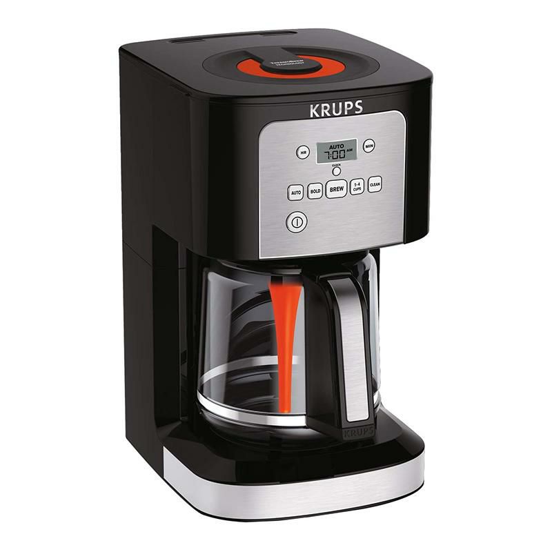 コーヒーメーカー12カップガラスカラフェタイマー付クラップスKRUPS7211002967EC321CoffeeMachine,12-Cup((60flounce)),Black家電