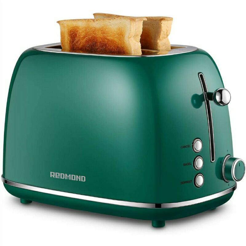 トースター2枚焼ステンレスレトロREDMOND2SliceToasterRetroStainlessSteelToasterwithBagel,Cancel,DefrostFunctionand6BreadShadeSettingsBreadToaster,ExtraWideSlotandRemovableCrumbTray,ST028家電