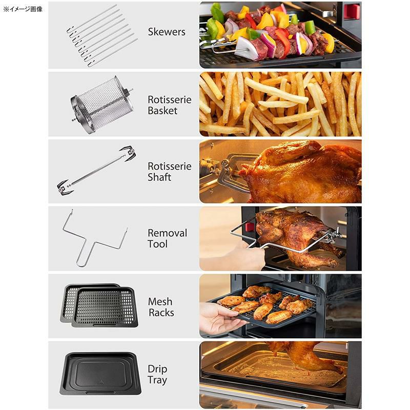 エアフライヤーロティサリーオーブンディハイドレーターInnskyAirFryer,10.6-QuartsToasterOven,RotisserieOven,1500WElectricAirFryerOvenwithLEDDigitalTouchscreen,10-in-1CountertopOven家電