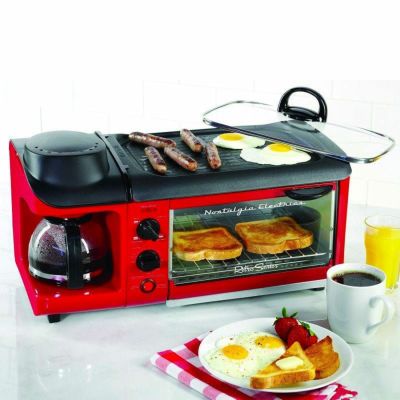 オーブン トースター おしゃれ かわいい かっこいい 1台3役 3WAY 朝食準備セット ホットプレート コンパクト ノスタルジア レトロ カリフォルニア 西海岸 クラシック ビンテージ モーニング Nostalgia 3-in-1 Breakf