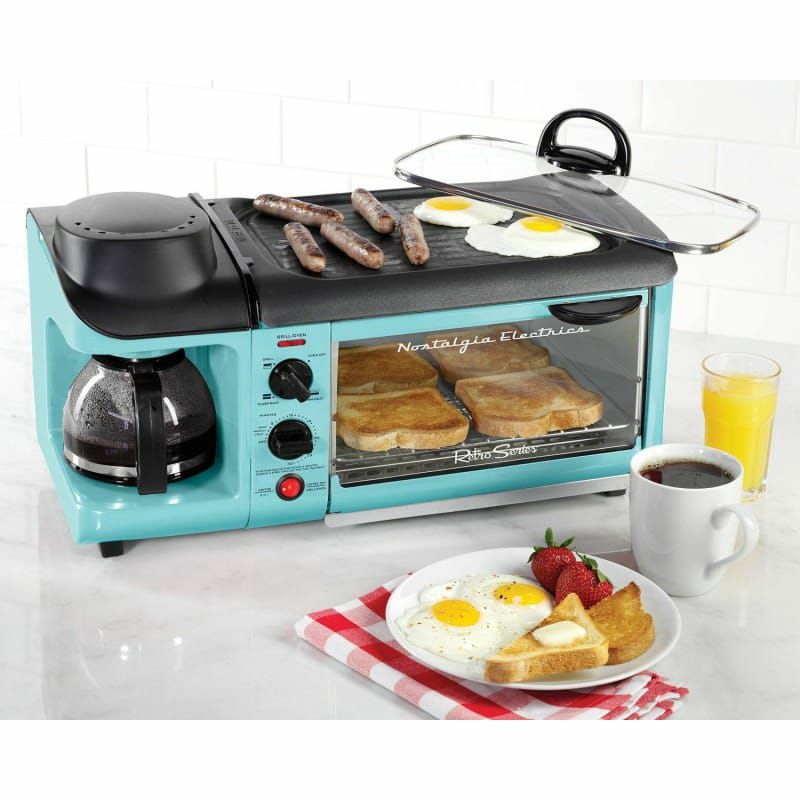オーブン トースター おしゃれ かわいい かっこいい 1台3役 3way 朝食準備セット ホットプレート コンパクト ノスタルジア レトロ カリフォルニア 西海岸 クラシック ビンテージ モーニング Nostalgia 3 In 1 Breakfast Oven 家電 アルファエスパス