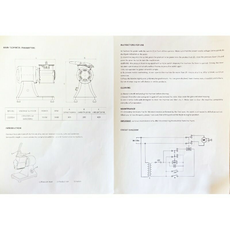 電動チーズシュレッダーステンレスおろし金業務品質ZzProCommercialElectricFoodCheeseShredderGrater0.75HP/550WwithStainlessSteelBlade家電