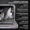 タンク式食洗機食器洗い工事不要FarberwareFDW05ASBWHACompletePortableCountertopDishwasherwith5-LiterBuilt-inWaterTank,5Programs,BabyCare,Glass&FruitWash-White家電