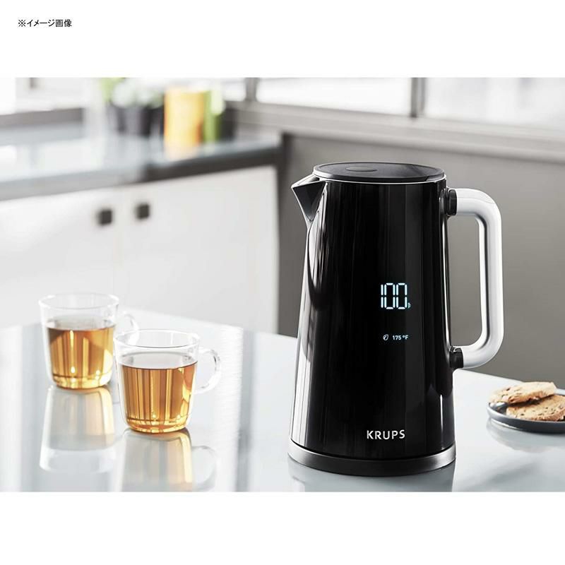 電気ケトル1.7L熱くならない温度調節ステンレスブラック黒クラップスKRUPSBW801852SmartTempDigitalKettleFullStainlessInteriorandSafetyOff,1.7-Liter,Black家電