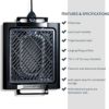 スモークレスグリルインドアPFOAフリーGRANITESTONE2584IndoorElectricSmoke-LessGrillwithCool-touchhandlesandadjustableTemperatureDial,Nonstick,PFOA-Free,Black16x14