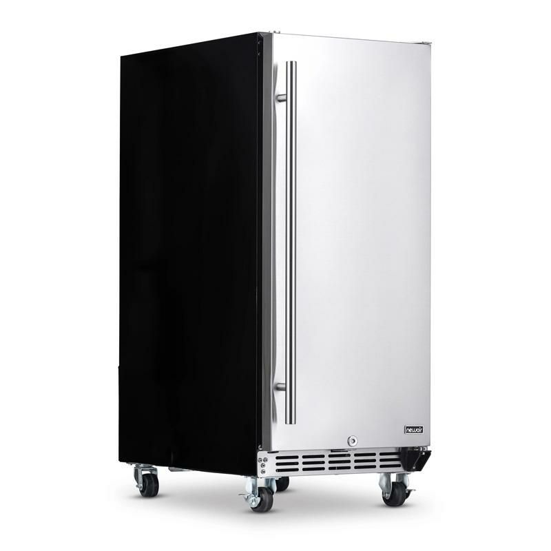 全天候型冷蔵庫ビルトイン最大90缶キャスター付ステンレス屋外設置NewAir15”Built-in90CanOutdoorBeverageFridgeinWeatherproofStainlessSteel家電