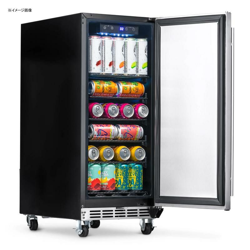 全天候型冷蔵庫ビルトイン最大90缶キャスター付ステンレス屋外設置NewAir15”Built-in90CanOutdoorBeverageFridgeinWeatherproofStainlessSteel家電