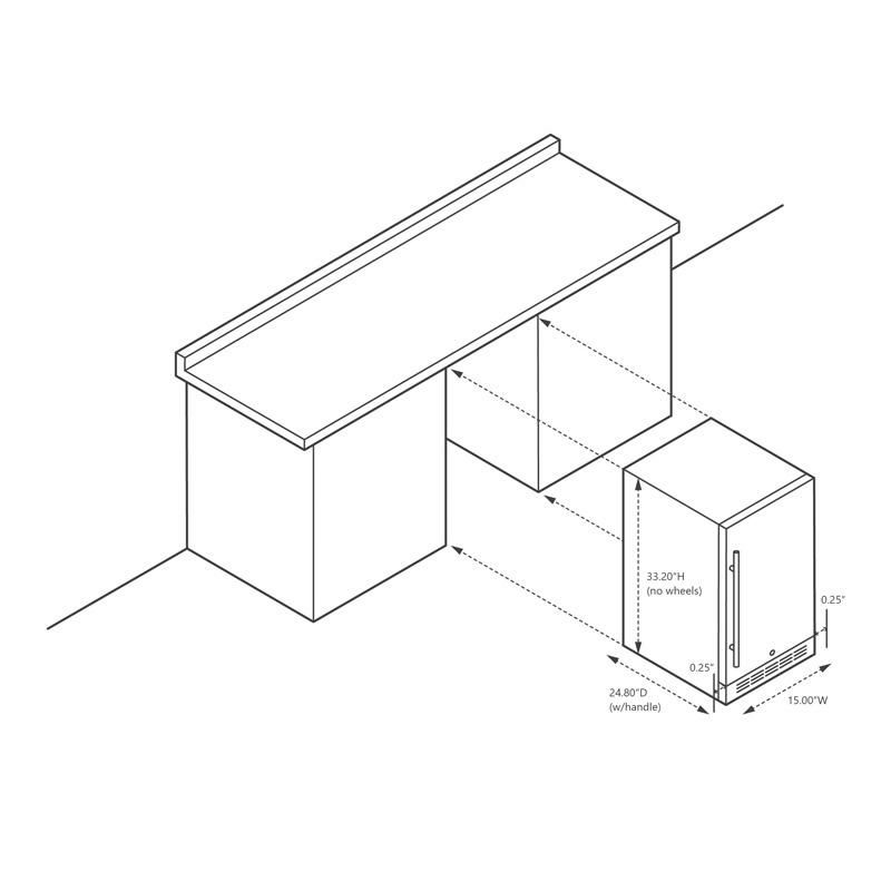 全天候型冷蔵庫ビルトイン最大90缶キャスター付ステンレス屋外設置NewAir15”Built-in90CanOutdoorBeverageFridgeinWeatherproofStainlessSteel家電