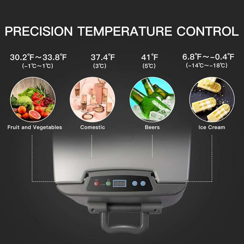 冷蔵庫冷凍庫温度設定40Lポータブル持ち運びDC/AC電源車キャンプHodorPortableCarRefrigeratorRVRefrigerator42QuartCompressorCooler-4°Fto59°FforRig,Truck,BoatCampingOutdoorandHomeUseDC/AC,PortableCompactVehicleRVFreezer