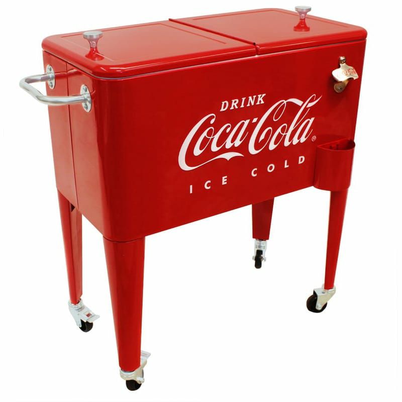 コカコーラカート型クーラーボックスキャスター付オープナー付レトロLeighCountry60Qt.Coca-ColaEmbossedIceColdCoolerUTG1244