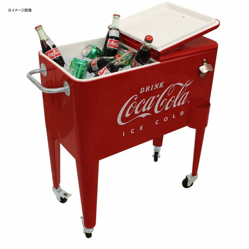 コカコーラ カート型 クーラーボックス 57L キャスター 栓抜き付 