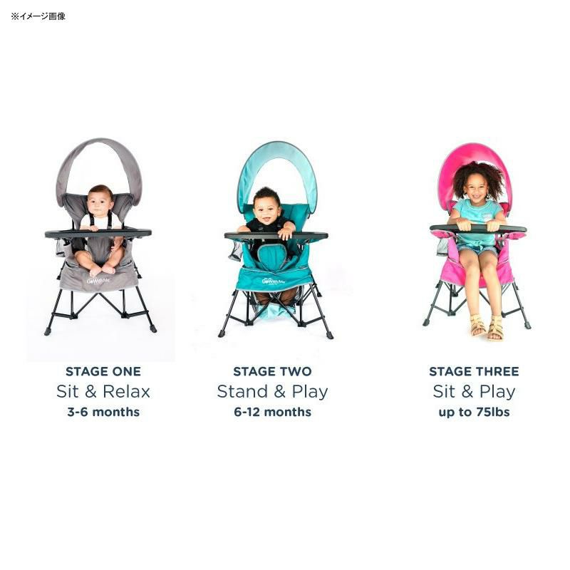 子供用折り畳みイス日除け付グレーアウトドアキャンプBabyDelightGowithMeChair|Indoor/OutdoorChairwithSunCanopy|Gray