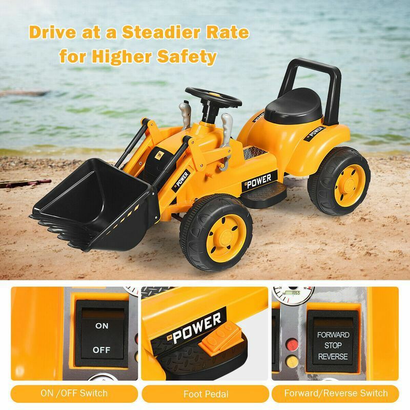 乗用玩具 ブルドーザー 3才から 体重30kgまで 電動自動車 6V