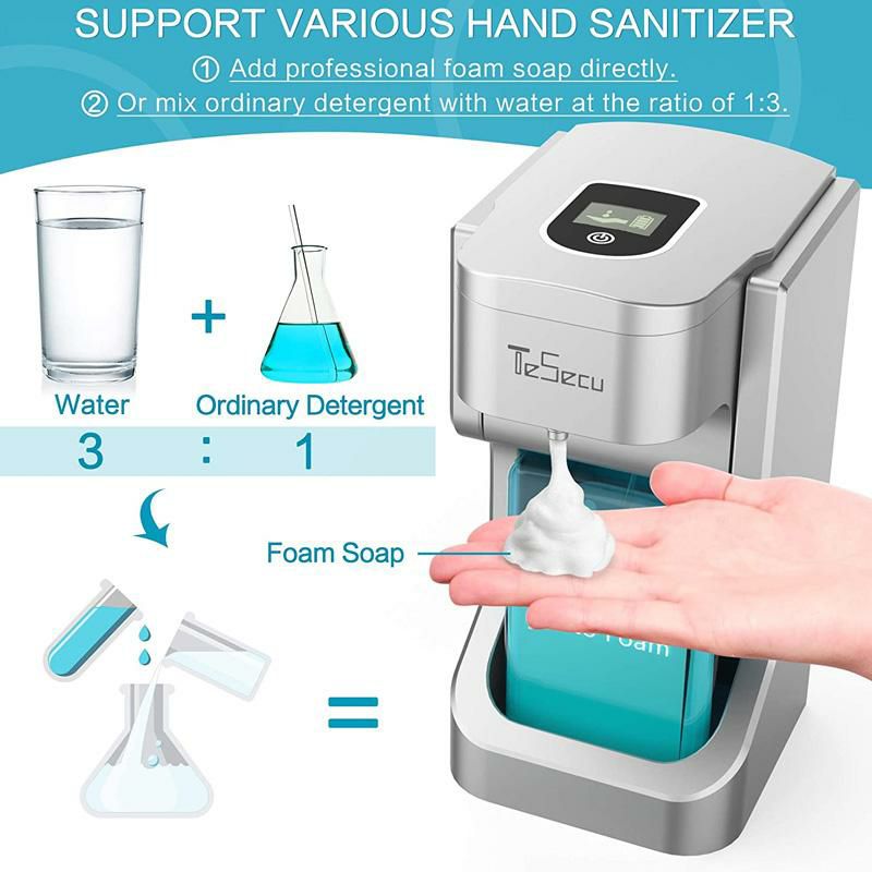 泡ソープディスペンサー電池式500ml電動センサーフォーム石鹸TESECUAutomaticSoapDispenserTouchlessFoamingSoapDispenserBathKitchenCountertopSoapDispenserwithInfraredMotionSensor,Waterproof,500mlLargeCapacity