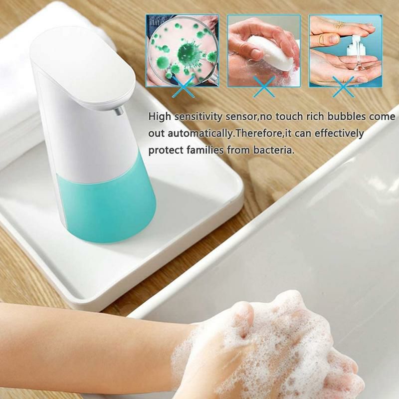 泡ソープディスペンサー電池式240ml電動センサーフォーム石鹸LAOPAOSoapDispenser,TouchlessFoamingSoapDispenserHandFreeCountertopSoapDispensers240mlXmasGiftAutomaticSoapPumpforBathroomKitchen(White)