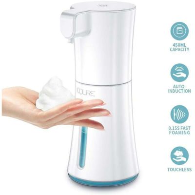 泡ソープディスペンサー電池式450ml電動センサーフォーム石鹸CQURE450ml/15.2ozAutomaticSoapDispenser,AutomaticFoamingHandFreeSoapDispenserTouchless,BatteryOperatedFoamLiquidSoapDispenserforBathroomKitchen(White)