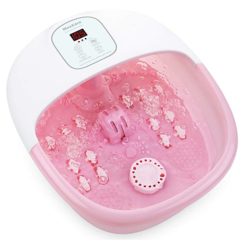 フットバス 足湯 温度調節 ローラー バブル フットスパ Foot Bath Massager with Heat Bubbles