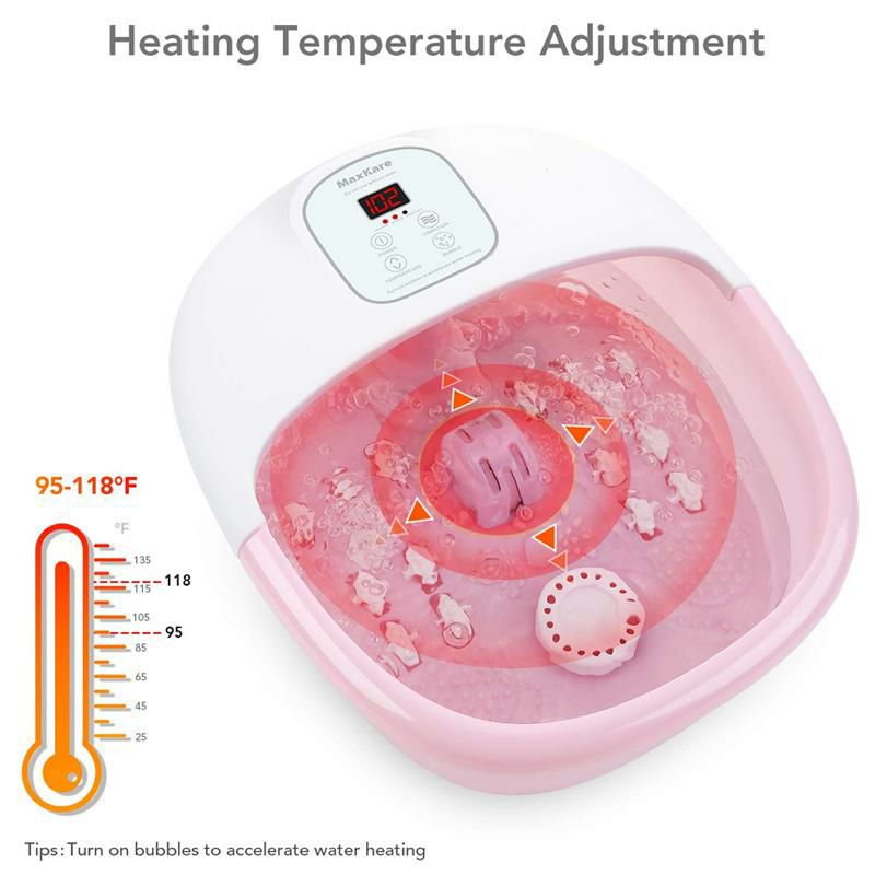 フットバス温度調節マッサージローラーバブルフットスパFootBathMassagerwithHeatBubblesVibrationand14MassageRollers,FootSpaBasinPedicureSoakingFeetwithAdjustableTemperatureandAutoShut-Off,SootheTiredFeetPressure家電