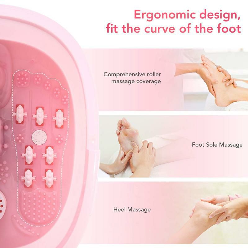 フットバス温度調節マッサージローラーバブルフットスパFootBathMassagerwithHeatBubblesVibrationand14MassageRollers,FootSpaBasinPedicureSoakingFeetwithAdjustableTemperatureandAutoShut-Off,SootheTiredFeetPressure家電