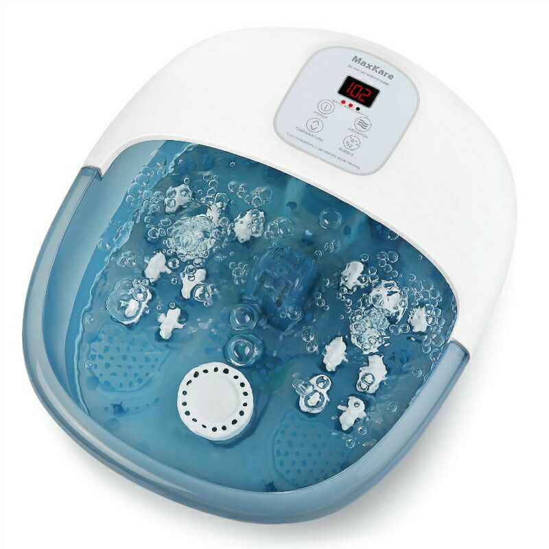 フットバス温度調節マッサージローラーバブルフットスパFootBathMassagerwithHeatBubblesVibrationand14MassageRollers,FootSpaBasinPedicureSoakingFeetwithAdjustableTemperatureandAutoShut-Off,SootheTiredFeetPressure家電