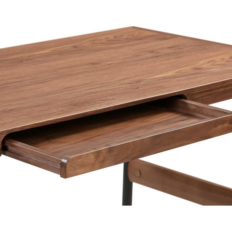 ライティングデスク幅140cmウォルナット引き出し付KardielWALNUTUrbane55"WritingDesk
