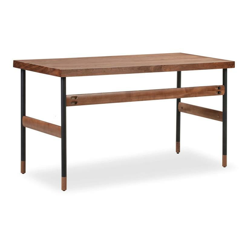 ライティングデスク幅140cmウォルナット引き出し付KardielWALNUTUrbane55"WritingDesk