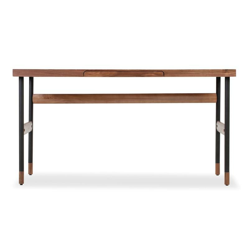 ライティングデスク幅140cmウォルナット引き出し付KardielWALNUTUrbane55"WritingDesk