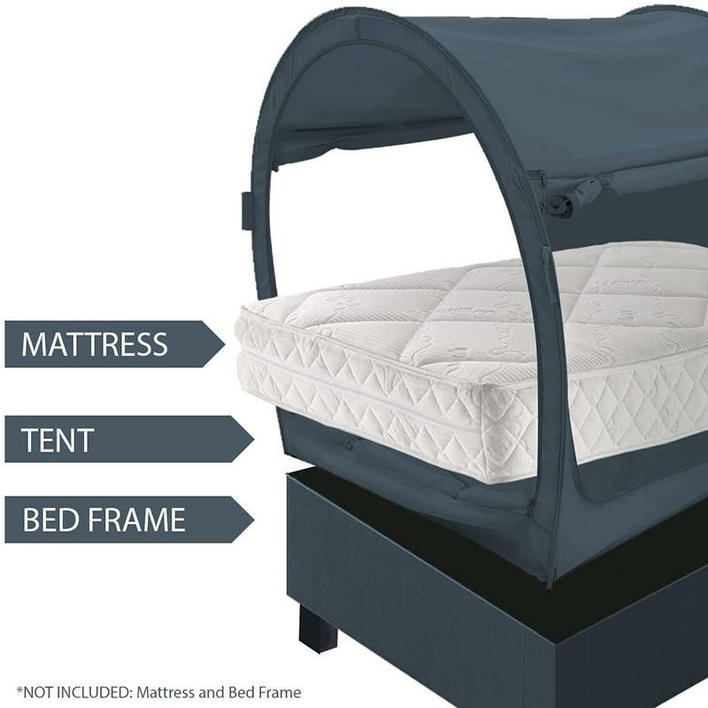 ベッドテント屋内用ポップアッププライバシーBedTentDreamTentsBedCanopyShelterCabinIndoorPrivacyWarmBreathablePopUpFullSizeforKidsandAdultPatentPendingPitchBlack(MattressNotIncluded)