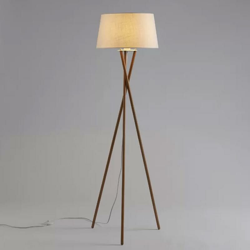 フロアランプ三脚高さ155cm木製ウォルナットスタンドDejong61"TripodFloorLamp