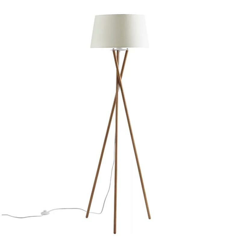 フロアランプ三脚高さ155cm木製ウォルナットスタンドDejong61"TripodFloorLamp