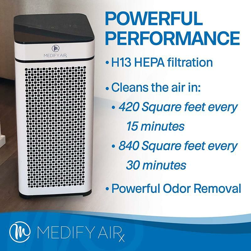 空気清浄機HEPAフィルター消臭96畳MedifyMA-402.0MedicalGradeFiltrationH13TrueHEPAfor840Sq.Ft.AirPurifier,99.97%|ModernDesign-White家電