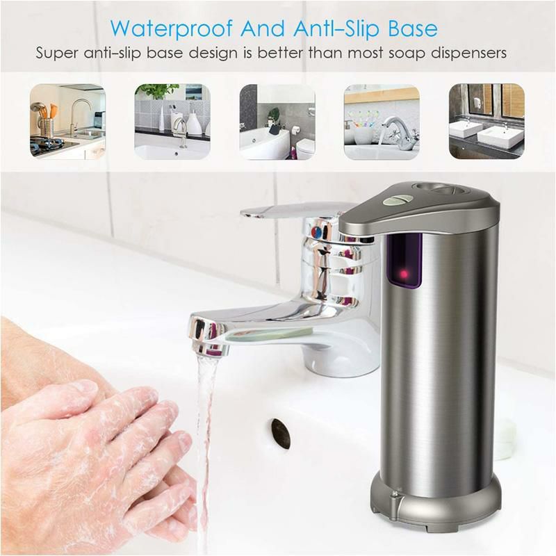 液体ソープディスペンサー電池式280mlステンレスNozamaAutomaticSoapDispenserEquippedwithStainlessSteel,AdjustableSwitches,InfraredMotionSensor,WaterproofBase,SuitableforBathroomKitchenHotelRestaurant家電