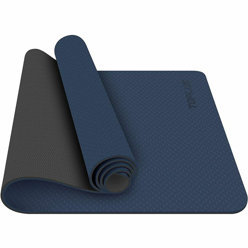 ヨガマット183×61厚さ6mmTPEキャリーストラップ付トレーニングTOPLUSYogaMat-Classic1/4inchProYogaMatEcoFriendlyNonSlipFitnessExerciseMatwithCarryingStrap-WorkoutMatforYoga,PilatesandFloorExercises