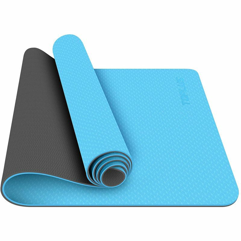 ヨガマット183×61厚さ6mmTPEキャリーストラップ付トレーニングTOPLUSYogaMat-Classic1/4inchProYogaMatEcoFriendlyNonSlipFitnessExerciseMatwithCarryingStrap-WorkoutMatforYoga,PilatesandFloorExercises