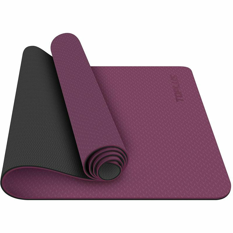 ヨガマット183×61厚さ6mmTPEキャリーストラップ付トレーニングTOPLUSYogaMat-Classic1/4inchProYogaMatEcoFriendlyNonSlipFitnessExerciseMatwithCarryingStrap-WorkoutMatforYoga,PilatesandFloorExercises